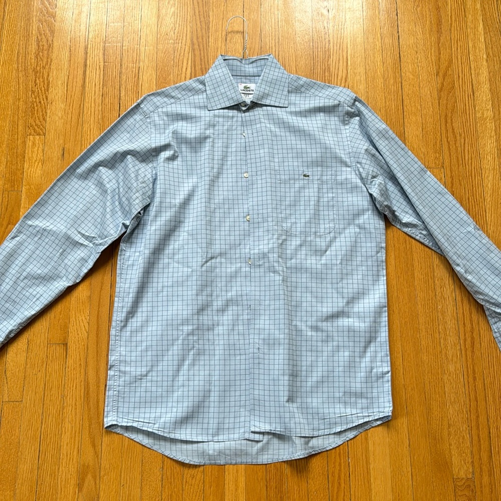 Lacoste Blue Check Dress Shirt